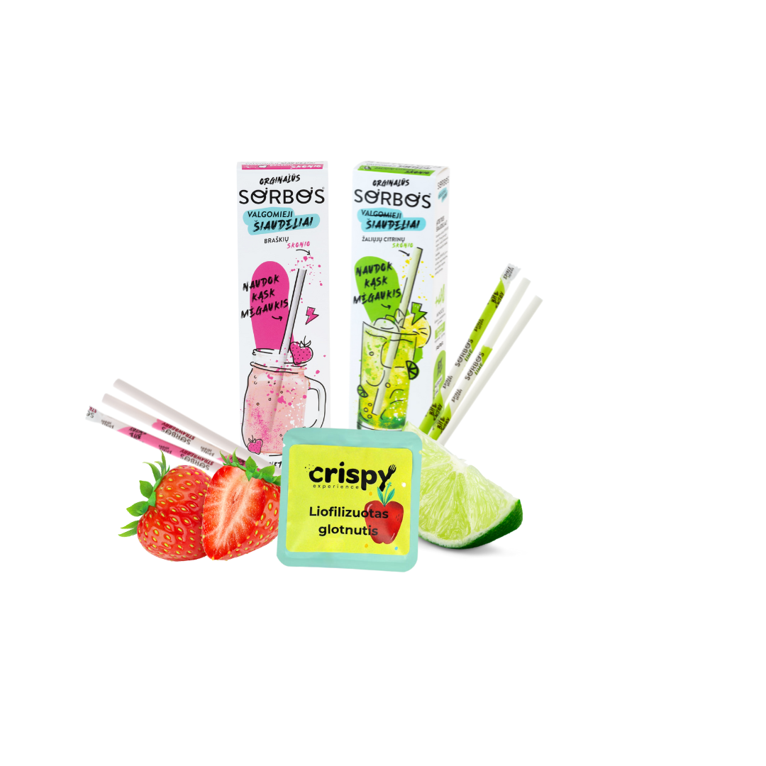 Žalioji citriną 🍋 ir braškė 🍓 + DOVANA (Liofilizuotas maistingas glotnutis)