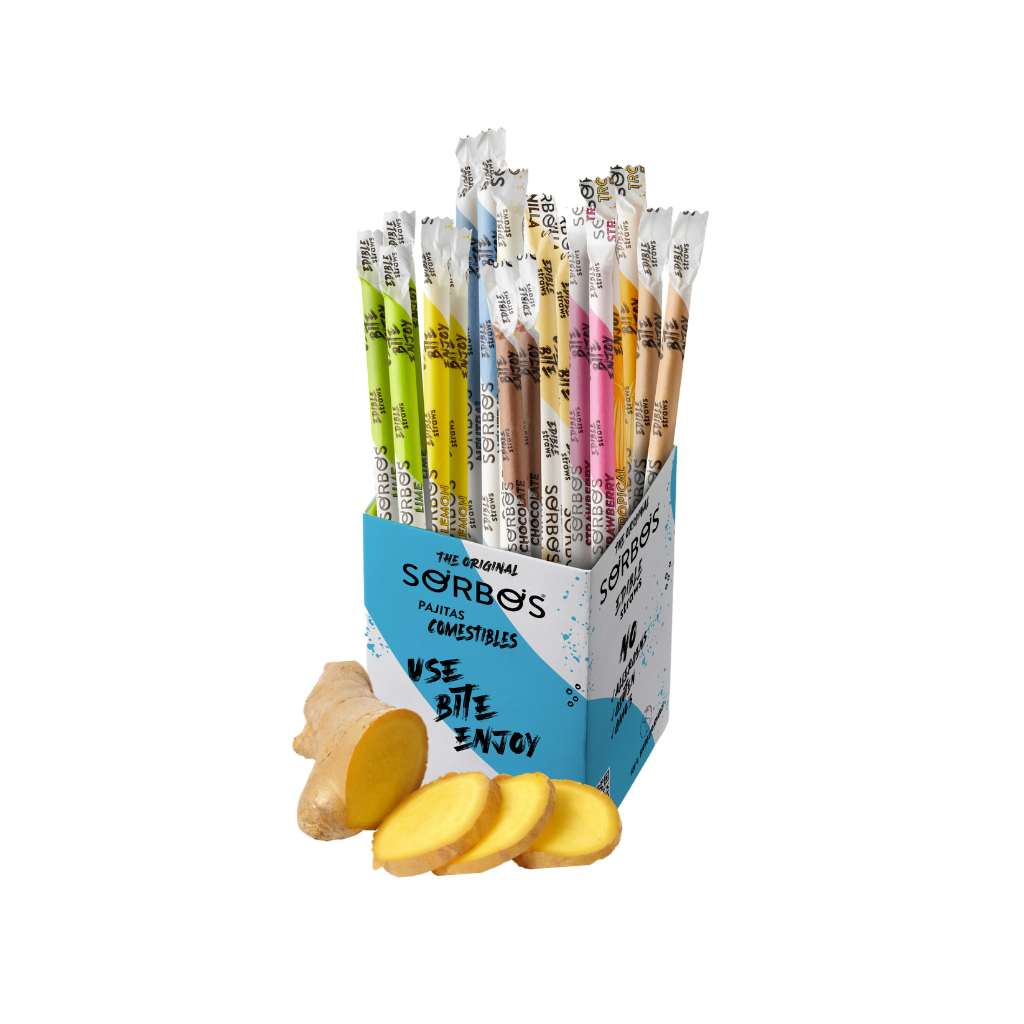 Valgomi šiaudeliai, IMBIERO skonio (10 vnt.)