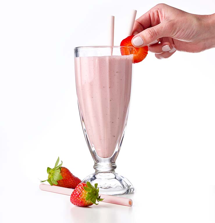 Valgomas šiaudelis braškių skonio