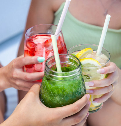 Valgomi šiaudeliai ir laimo ir mėtos trauktinės ruošinys &quot;Mohito&quot;